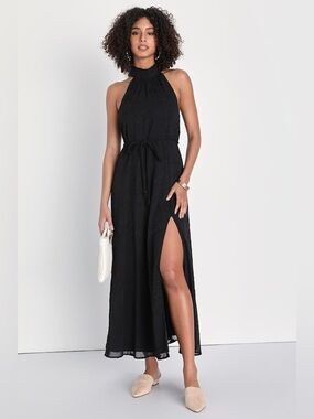 Lulus Black Halter Maxi Dress